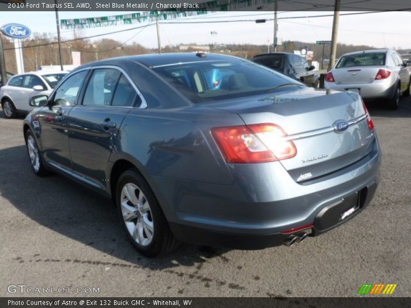 Steel Blue Metallic / Charcoal Black 2010 Ford Taurus SEL AWD