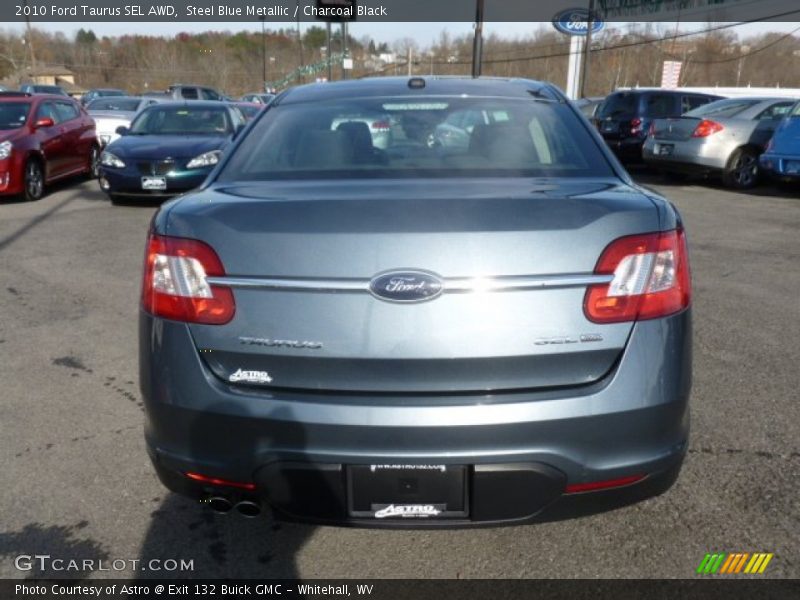 Steel Blue Metallic / Charcoal Black 2010 Ford Taurus SEL AWD