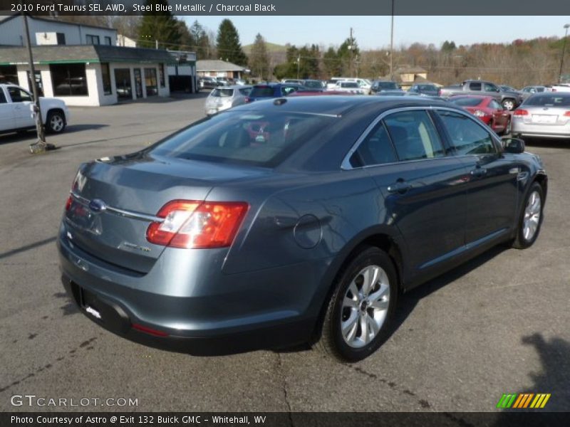 Steel Blue Metallic / Charcoal Black 2010 Ford Taurus SEL AWD