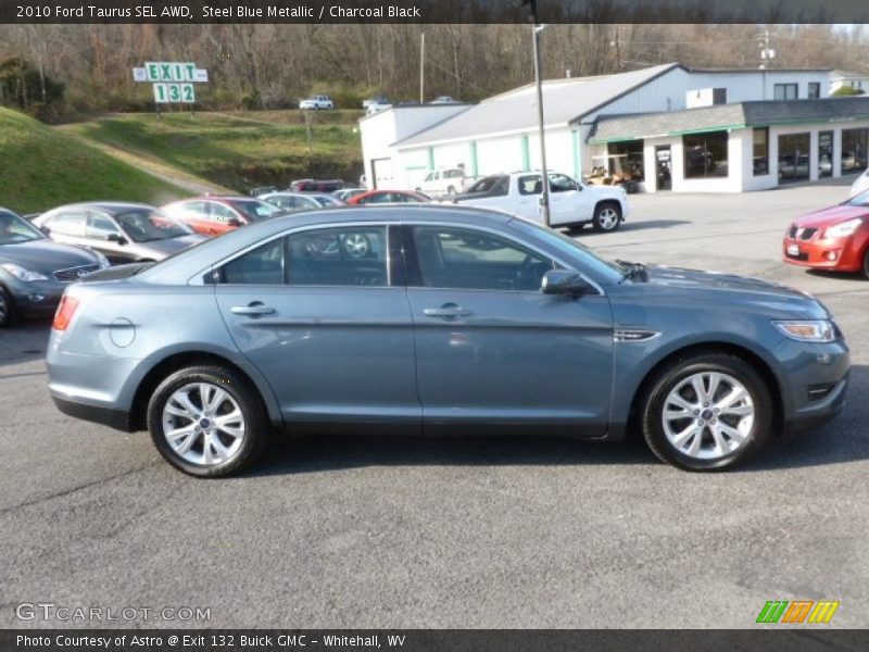 Steel Blue Metallic / Charcoal Black 2010 Ford Taurus SEL AWD