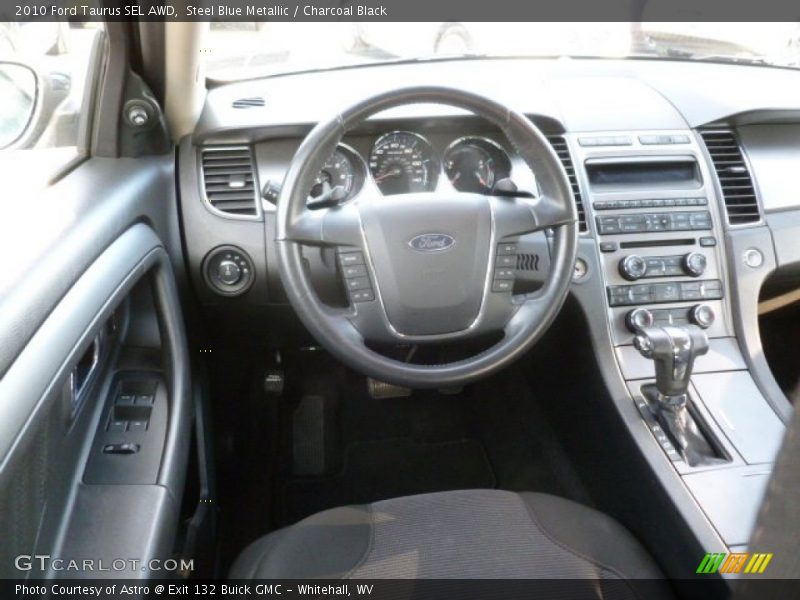 Steel Blue Metallic / Charcoal Black 2010 Ford Taurus SEL AWD