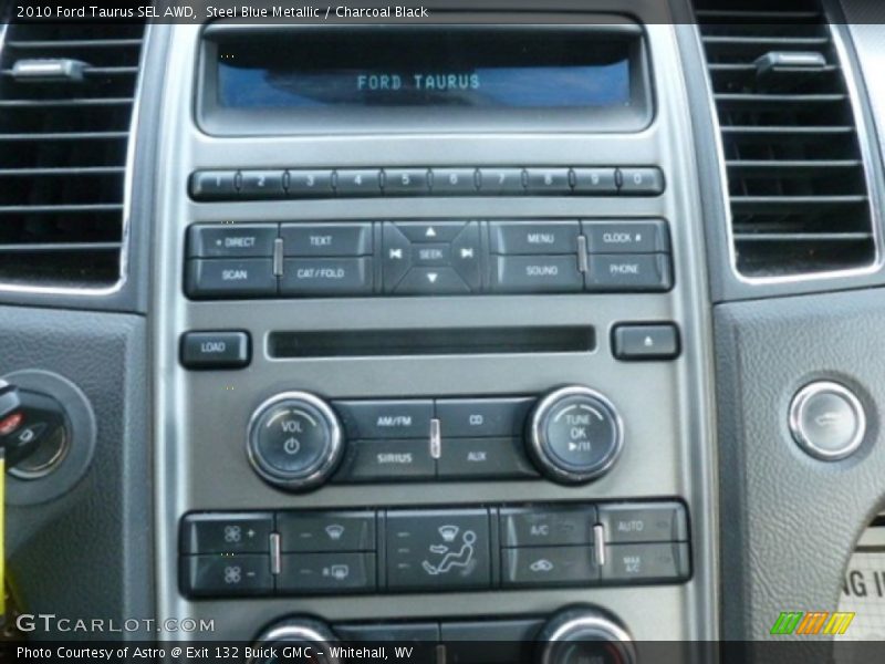 Steel Blue Metallic / Charcoal Black 2010 Ford Taurus SEL AWD