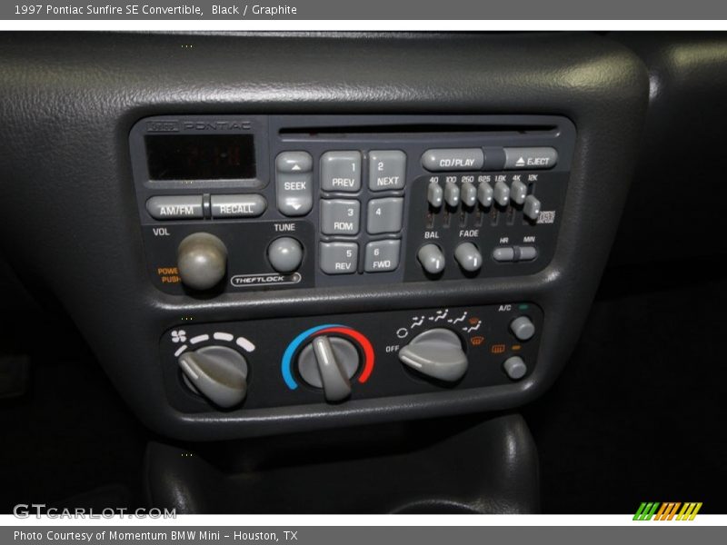 Controls of 1997 Sunfire SE Convertible