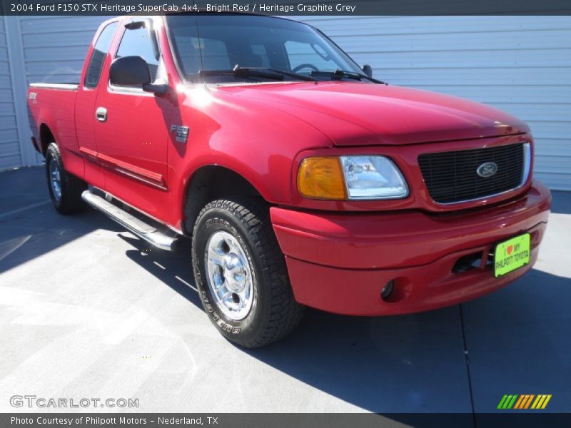 Bright Red / Heritage Graphite Grey 2004 Ford F150 STX Heritage SuperCab 4x4