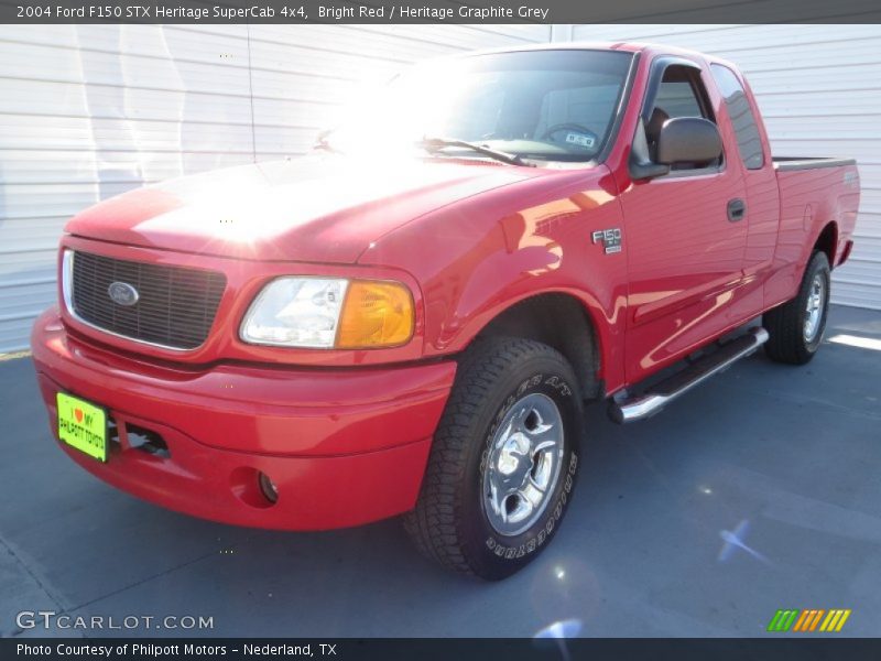 Bright Red / Heritage Graphite Grey 2004 Ford F150 STX Heritage SuperCab 4x4