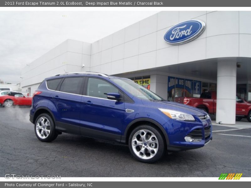 Deep Impact Blue Metallic / Charcoal Black 2013 Ford Escape Titanium 2.0L EcoBoost