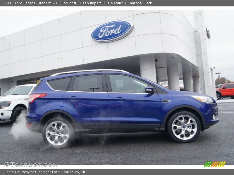 Deep Impact Blue Metallic / Charcoal Black 2013 Ford Escape Titanium 2.0L EcoBoost