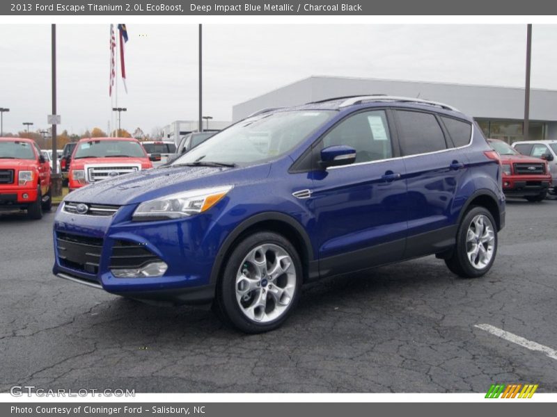 Deep Impact Blue Metallic / Charcoal Black 2013 Ford Escape Titanium 2.0L EcoBoost