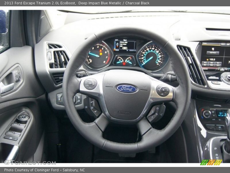Deep Impact Blue Metallic / Charcoal Black 2013 Ford Escape Titanium 2.0L EcoBoost