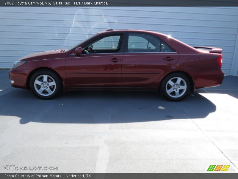 Salsa Red Pearl / Dark Charcoal 2002 Toyota Camry SE V6