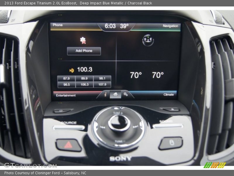 Deep Impact Blue Metallic / Charcoal Black 2013 Ford Escape Titanium 2.0L EcoBoost