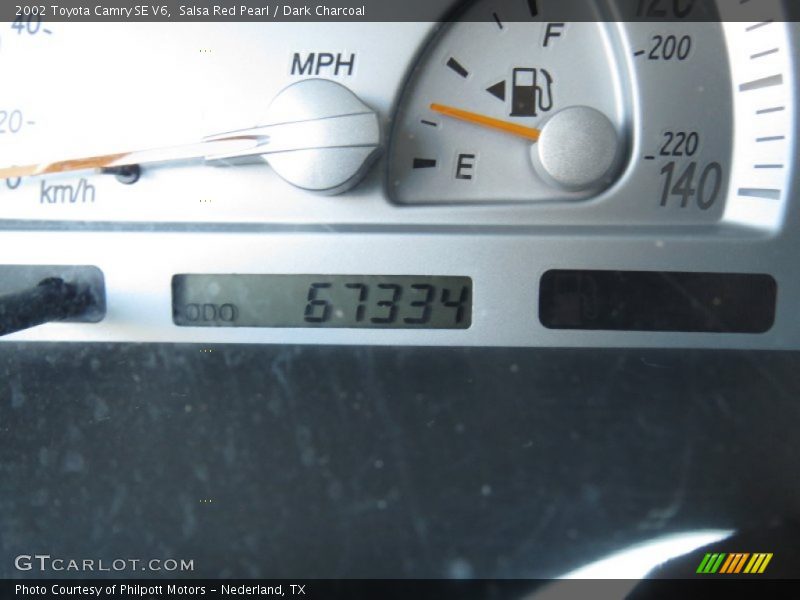 Salsa Red Pearl / Dark Charcoal 2002 Toyota Camry SE V6