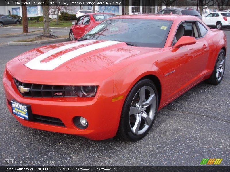 Inferno Orange Metallic / Gray 2012 Chevrolet Camaro LT/RS Coupe