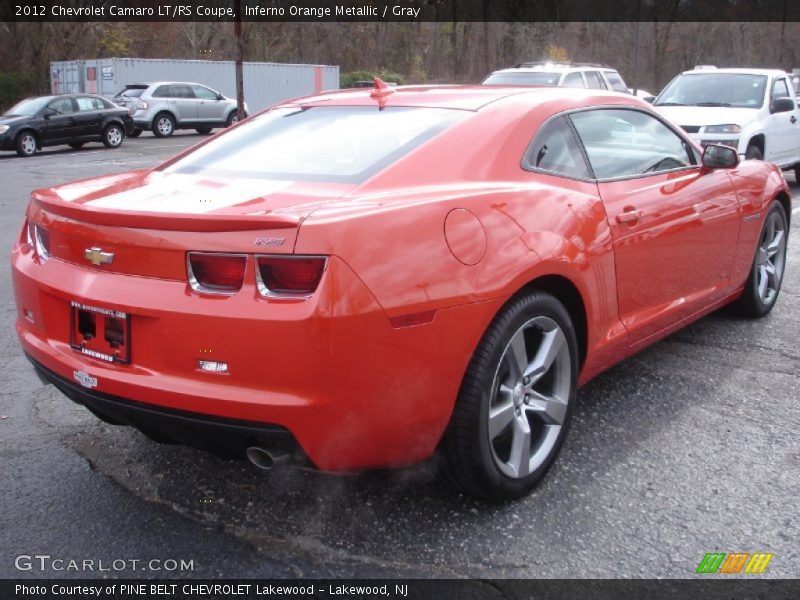 Inferno Orange Metallic / Gray 2012 Chevrolet Camaro LT/RS Coupe