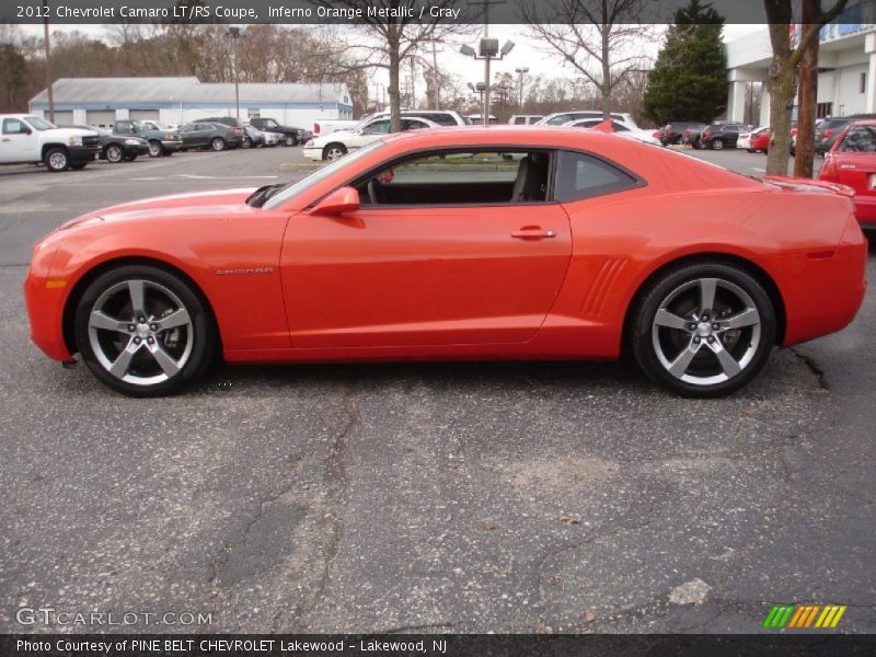 Inferno Orange Metallic / Gray 2012 Chevrolet Camaro LT/RS Coupe