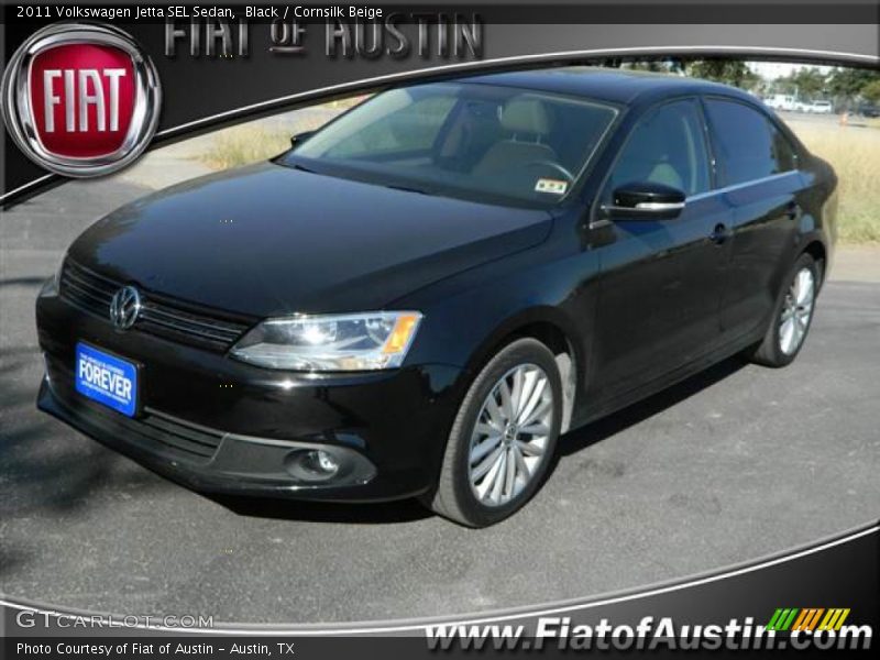 Black / Cornsilk Beige 2011 Volkswagen Jetta SEL Sedan