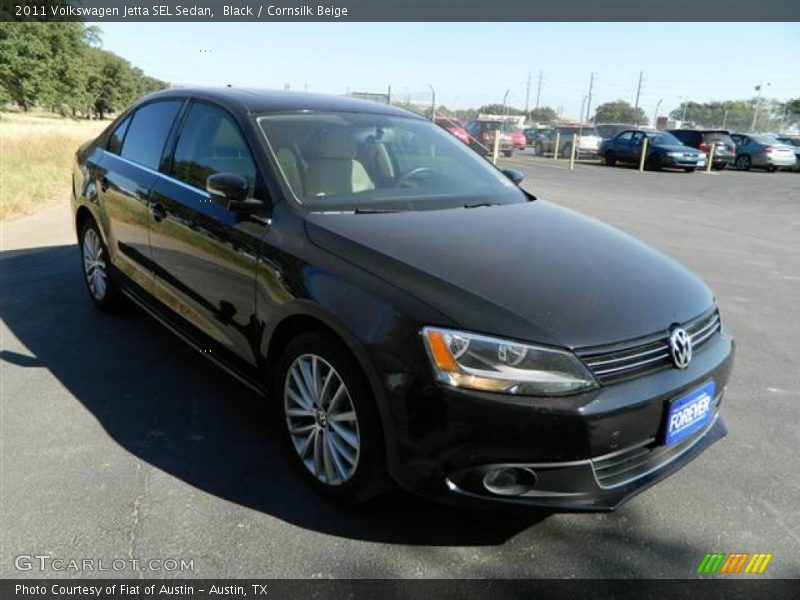 Black / Cornsilk Beige 2011 Volkswagen Jetta SEL Sedan