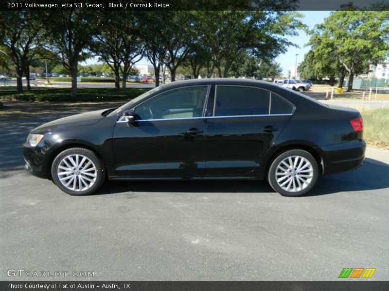 Black / Cornsilk Beige 2011 Volkswagen Jetta SEL Sedan