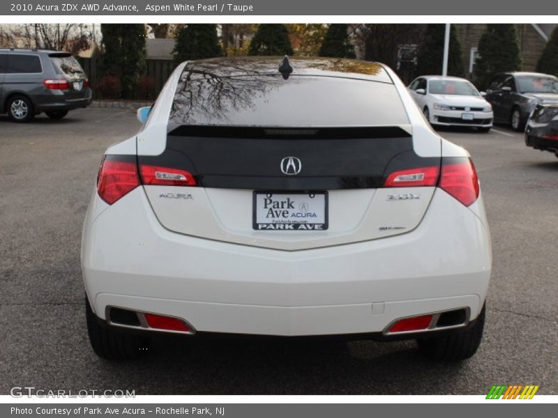 Aspen White Pearl / Taupe 2010 Acura ZDX AWD Advance