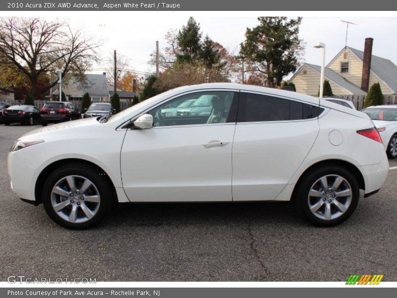 Aspen White Pearl / Taupe 2010 Acura ZDX AWD Advance