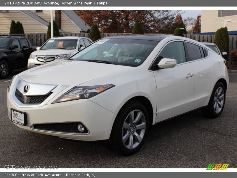 Aspen White Pearl / Taupe 2010 Acura ZDX AWD Advance