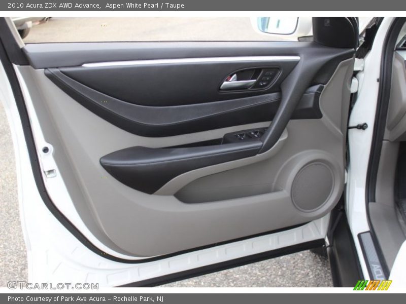 Aspen White Pearl / Taupe 2010 Acura ZDX AWD Advance