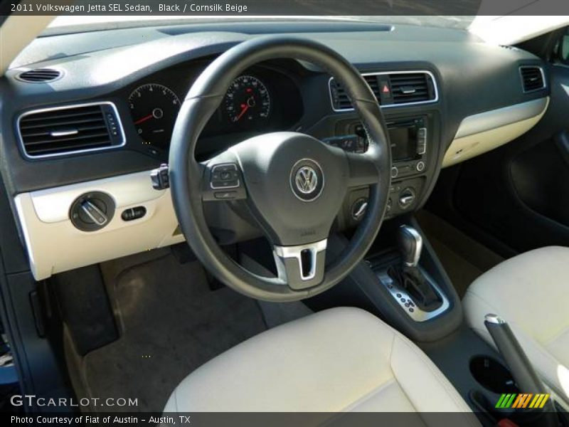 Black / Cornsilk Beige 2011 Volkswagen Jetta SEL Sedan