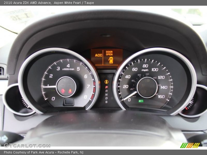 Aspen White Pearl / Taupe 2010 Acura ZDX AWD Advance