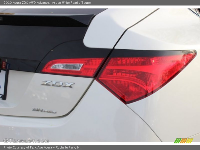 Aspen White Pearl / Taupe 2010 Acura ZDX AWD Advance