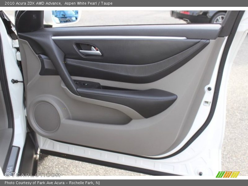 Aspen White Pearl / Taupe 2010 Acura ZDX AWD Advance