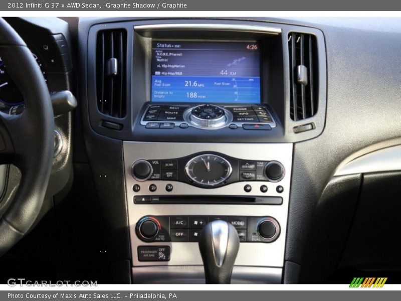 Controls of 2012 G 37 x AWD Sedan