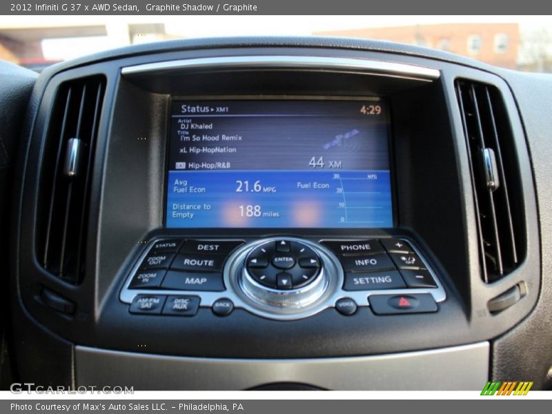 Controls of 2012 G 37 x AWD Sedan