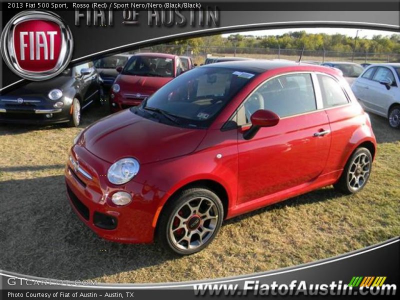 Rosso (Red) / Sport Nero/Nero (Black/Black) 2013 Fiat 500 Sport