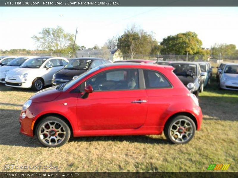 Rosso (Red) / Sport Nero/Nero (Black/Black) 2013 Fiat 500 Sport