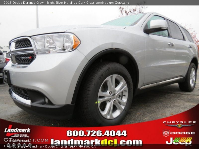 Bright Silver Metallic / Dark Graystone/Medium Graystone 2013 Dodge Durango Crew