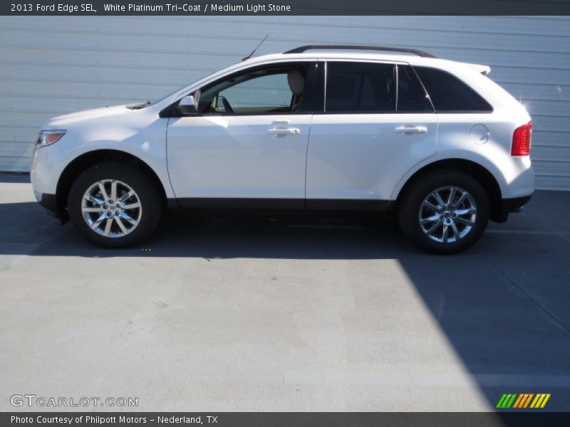 White Platinum Tri-Coat / Medium Light Stone 2013 Ford Edge SEL