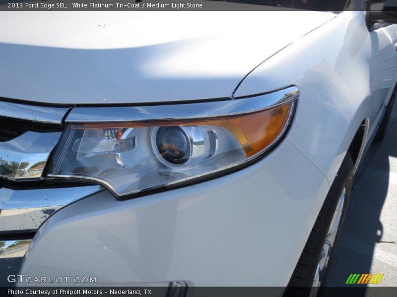 White Platinum Tri-Coat / Medium Light Stone 2013 Ford Edge SEL