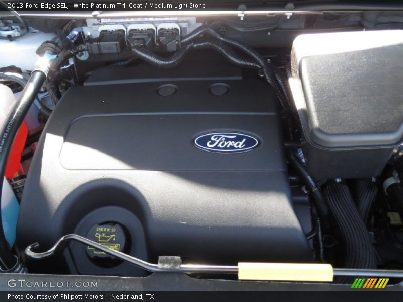 White Platinum Tri-Coat / Medium Light Stone 2013 Ford Edge SEL