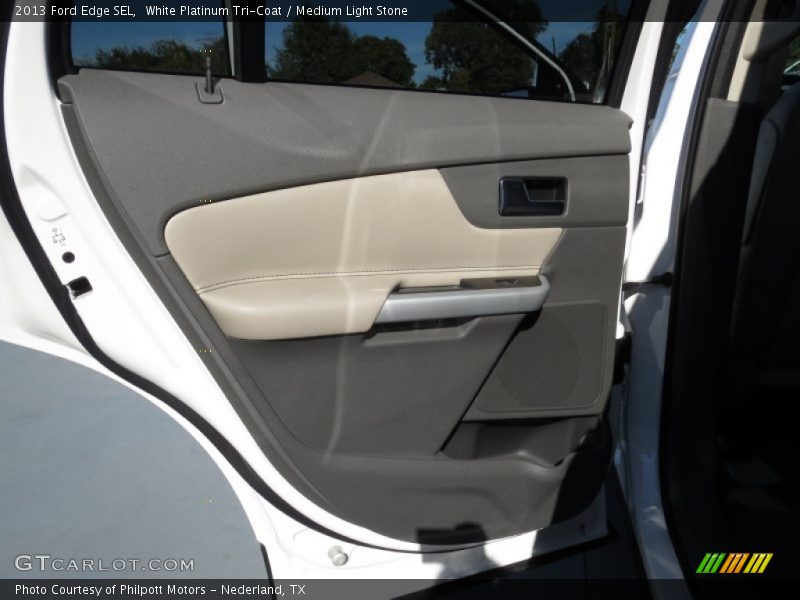 White Platinum Tri-Coat / Medium Light Stone 2013 Ford Edge SEL