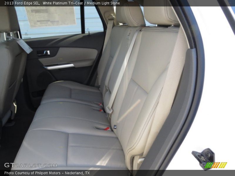 White Platinum Tri-Coat / Medium Light Stone 2013 Ford Edge SEL