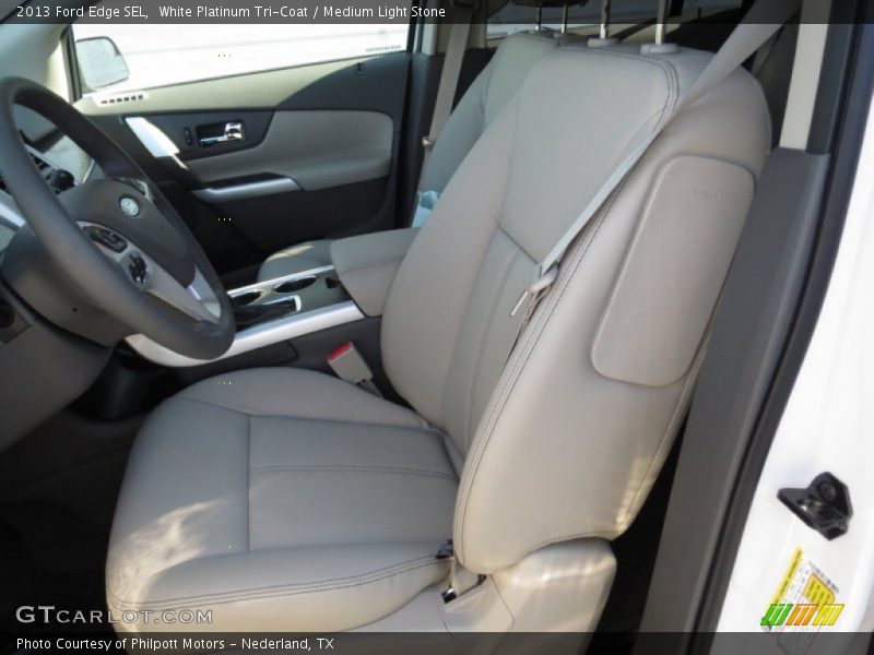 White Platinum Tri-Coat / Medium Light Stone 2013 Ford Edge SEL