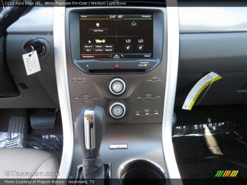 White Platinum Tri-Coat / Medium Light Stone 2013 Ford Edge SEL