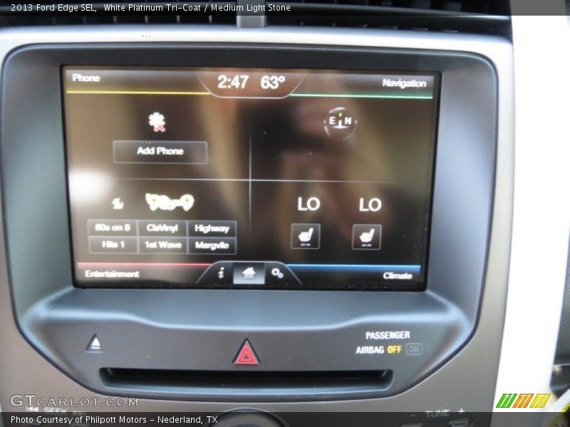 White Platinum Tri-Coat / Medium Light Stone 2013 Ford Edge SEL