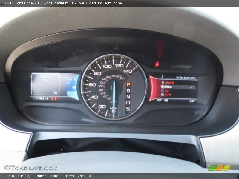 White Platinum Tri-Coat / Medium Light Stone 2013 Ford Edge SEL