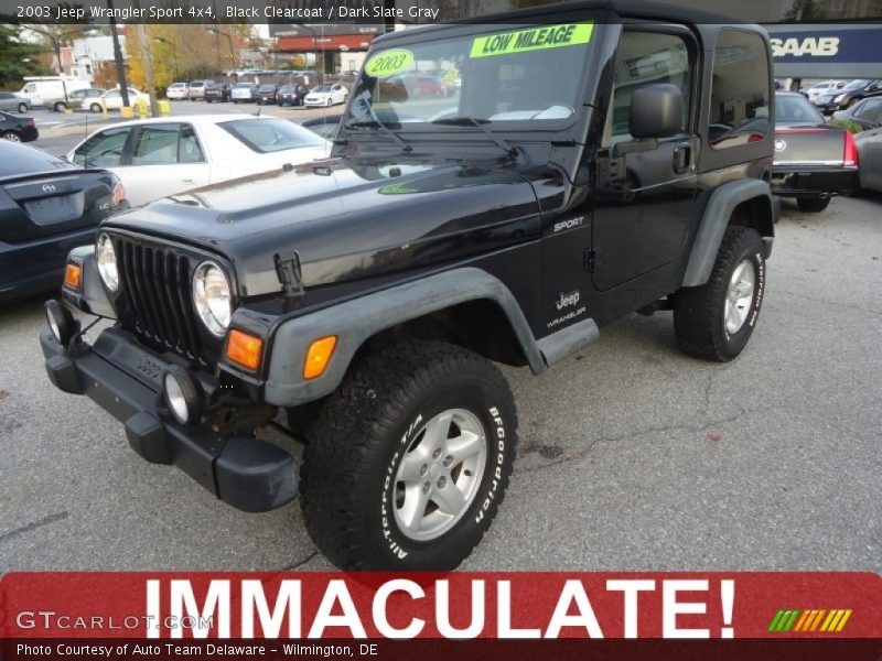 Black Clearcoat / Dark Slate Gray 2003 Jeep Wrangler Sport 4x4