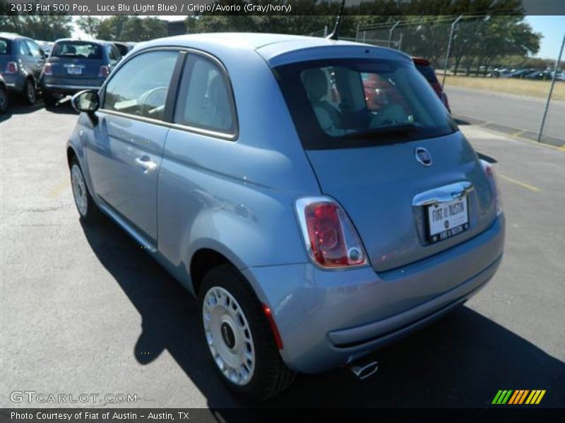 Luce Blu (Light Blue) / Grigio/Avorio (Gray/Ivory) 2013 Fiat 500 Pop
