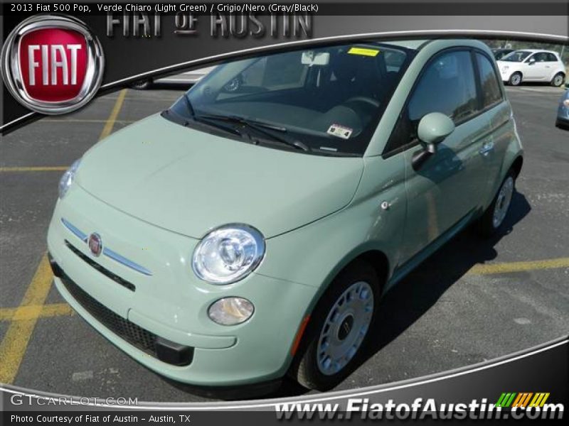 Verde Chiaro (Light Green) / Grigio/Nero (Gray/Black) 2013 Fiat 500 Pop