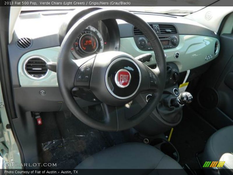 Verde Chiaro (Light Green) / Grigio/Nero (Gray/Black) 2013 Fiat 500 Pop