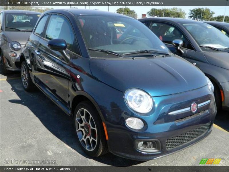 Verde Azzurro (Blue-Green) / Sport Nero/Grigio/Nero (Black/Gray/Black) 2013 Fiat 500 Sport