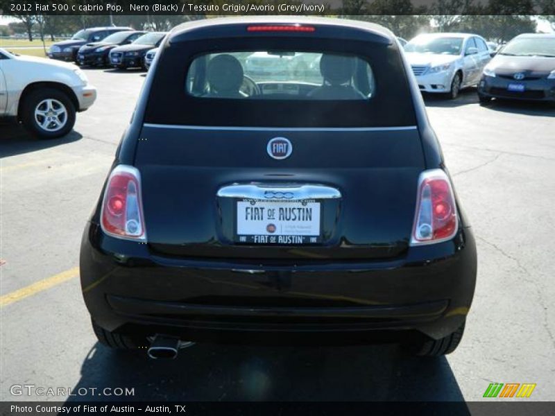 Nero (Black) / Tessuto Grigio/Avorio (Grey/Ivory) 2012 Fiat 500 c cabrio Pop